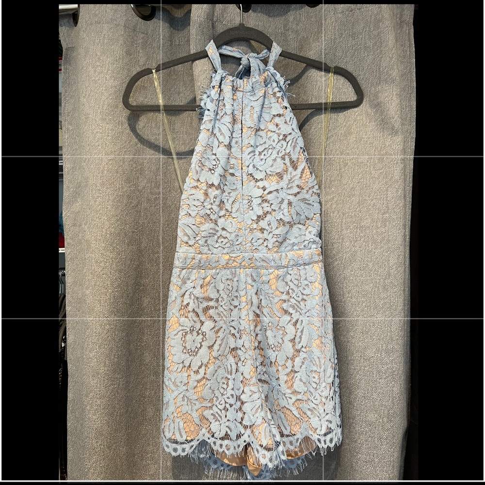 gab and kate backless lace romper